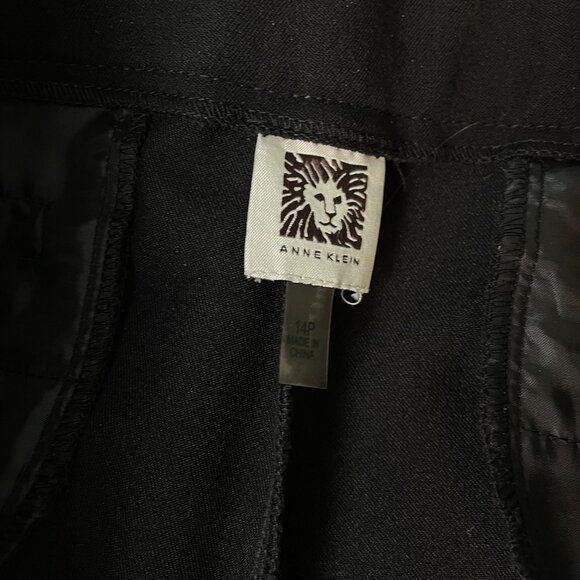 Anne Klein Black Dress Pants 14P 36" x 26" Gold Zipper Pockets - Picture 8 of 14